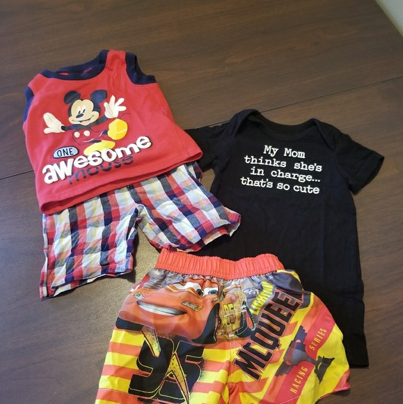 Disney Other - Lot 4 pieces baby boy summer clothing 6/9 mo